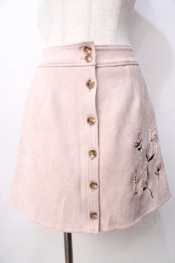 画像1: LIZ LISA / ユリ刺繍台形スカート 0 ピンク Y-25-09-29-260-LO-SK-SZ-ZY