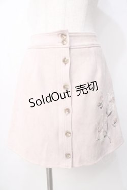 画像1: LIZ LISA / ユリ刺繍台形スカート 0 ピンク Y-25-09-29-260-LO-SK-SZ-ZI