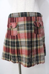 LIZ LISA / チェック柄プリーツスカート 0 ベージュ×グリーン Y-25-09-29-264-LO-SK-SZ-ZI