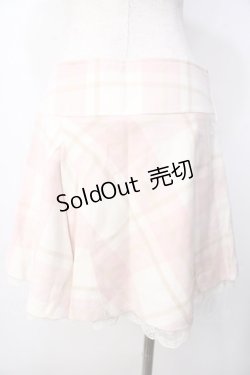 画像2: LIZ LISA / 裾レースチェック柄フレアスカート 0 ピンク×アイボリー Y-25-09-29-265-LO-SK-SZ-ZY