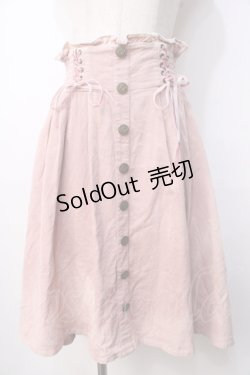画像1: LIZ LISA / レースアップコーデュロイスカート 0 ピンク Y-25-09-29-267-LO-SK-SZ-ZI