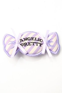 画像1: Angelic Pretty / HappyストライプCandyワッペンクリップ  ラベンダー Y-25-09-29-038-AP-AC-SZ-ZY