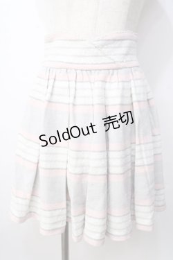 画像1: LIZ LISA / ハイウエストボーダースカート 0 グレー Y-25-09-29-277-LO-SK-SZ-ZY