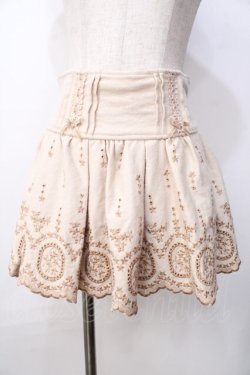 画像1: LIZ LISA / 刺繍スカラップスカパン 0 ベージュ Y-25-09-29-284-LO-PA-SZ-ZY