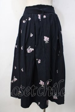 画像2: LIZ LISA / 小花刺繍スカート 0 紺 Y-25-09-29-288-LO-SK-SZ-ZY