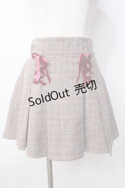 画像1: LIZ LISA / レースアップチェックスカパン 0 ブラウン Y-25-09-29-289-LO-SK-SZ-ZI