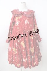 PINK HOUSE / strawberry choco bearプリントミディワンピース  赤 Y-25-09-30-004-LO-OP-AS-ZY