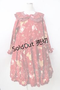 PINK HOUSE / strawberry choco bearプリントミディワンピース  赤 Y-25-09-30-004-LO-OP-AS-ZY