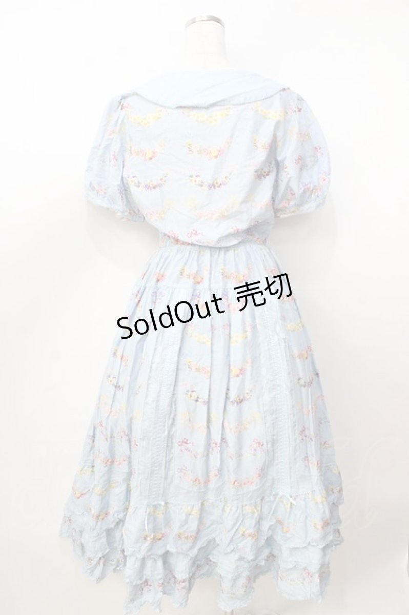 画像2: PINK HOUSE / le langage des fleurs ptワンピース  サックス Y-25-09-30-006-LO-OP-AS-ZY (2)