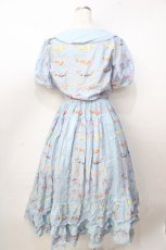 画像2: PINK HOUSE / le langage des fleurs ptワンピース  サックス Y-25-09-30-006-LO-OP-AS-ZY (2)