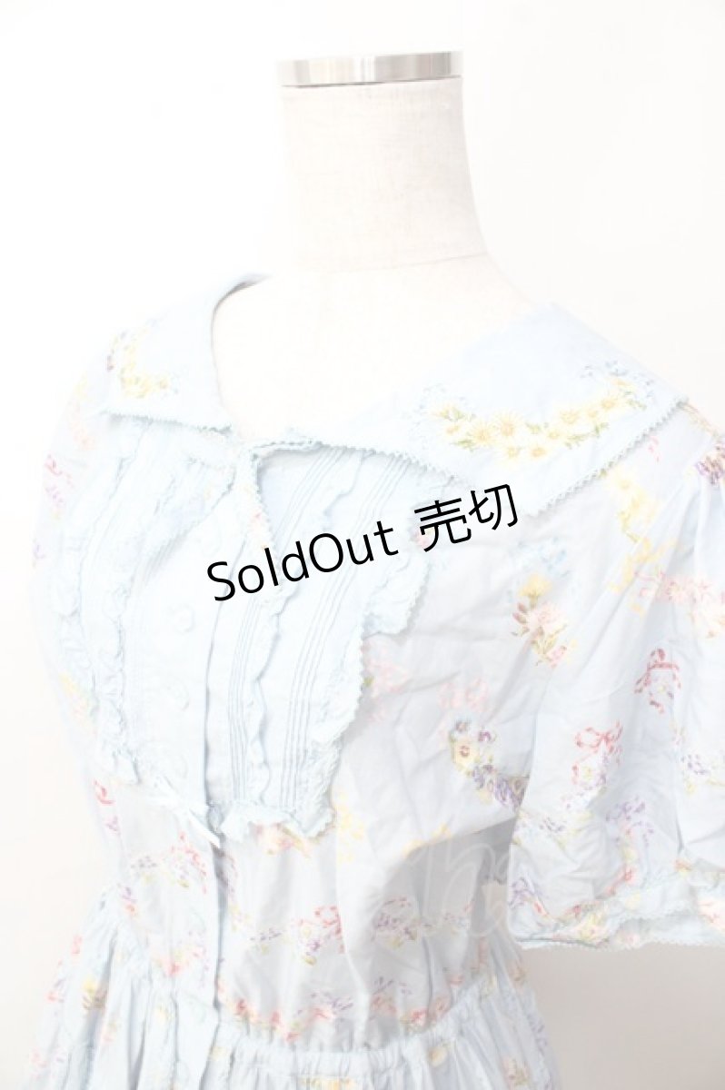 画像3: PINK HOUSE / le langage des fleurs ptワンピース  サックス Y-25-09-30-006-LO-OP-AS-ZY (3)