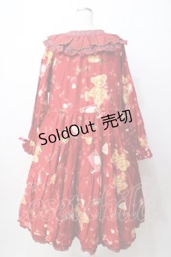 画像2: PINK HOUSE / strawberry choco bearプリントミディワンピース  赤 Y-25-09-30-004-LO-OP-AS-ZY