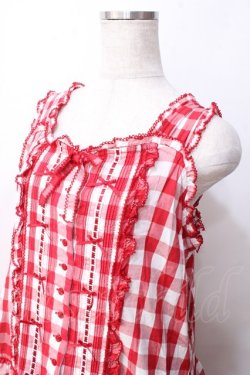 画像3: PINK HOUSE / ギンガムチェックロングワンピース  赤ｘ白 Y-25-09-30-007-LO-OP-SZ-ZY