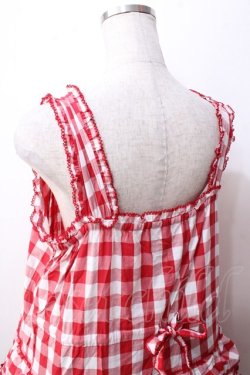 画像5: PINK HOUSE / ギンガムチェックロングワンピース  赤ｘ白 Y-25-09-30-007-LO-OP-SZ-ZY