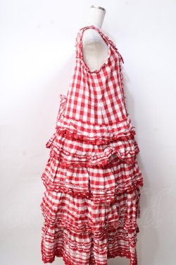 画像6: PINK HOUSE / ギンガムチェックロングワンピース  赤ｘ白 Y-25-09-30-007-LO-OP-SZ-ZY