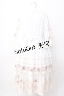 画像2: PINK HOUSE / ローズチュールレース使いパッチワーク風ワンピース  白 Y-25-09-30-008-LO-OP-AS-ZY