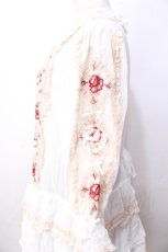 画像4: PINK HOUSE / ローズチュールレース使いパッチワーク風ワンピース  白 Y-25-09-30-008-LO-OP-AS-ZY (4)