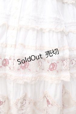 画像5: PINK HOUSE / ローズチュールレース使いパッチワーク風ワンピース  白 Y-25-09-30-008-LO-OP-AS-ZY