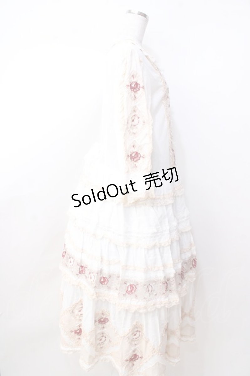 画像7: PINK HOUSE / ローズチュールレース使いパッチワーク風ワンピース  白 Y-25-09-30-008-LO-OP-AS-ZY (7)