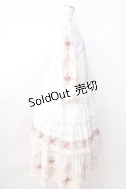 画像7: PINK HOUSE / ローズチュールレース使いパッチワーク風ワンピース  白 Y-25-09-30-008-LO-OP-AS-ZY