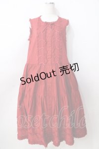 PINK HOUSE / ローンノースリーブワンピース  赤 Y-25-09-30-009-LO-OP-AS-ZY