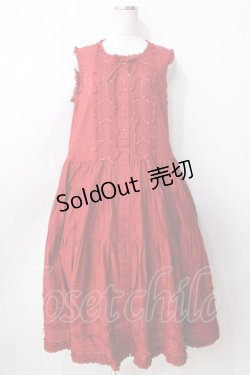 画像1: PINK HOUSE / ローンノースリーブワンピース  赤 Y-25-09-30-009-LO-OP-AS-ZY