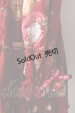画像4: PINK HOUSE / strawberry choco bearプリントミディワンピース  赤 Y-25-09-30-004-LO-OP-AS-ZY