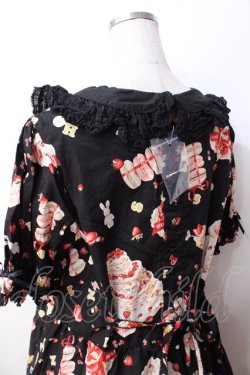 画像5: PINK HOUSE / アニバーサリーケーキプリントミディワンピース  黒 Y-25-09-30-013-LO-OP-SZ-ZY