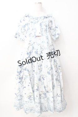 画像1: PINK HOUSE / ローズリースプリントワンピース  サックス Y-25-09-30-015-LO-OP-SZ-ZY