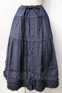 画像1: PINK HOUSE / ライトデニムのスカート F インディゴ Y-25-09-30-020-LO-SK-SZ-ZY
