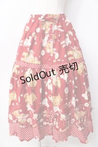 PINK HOUSE / ひな菊ロンドプリントスカート F 赤 Y-25-09-30-021-LO-SK-SZ-ZY