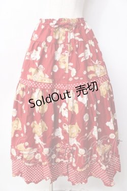 画像1: PINK HOUSE / ひな菊ロンドプリントスカート F 赤 Y-25-09-30-021-LO-SK-SZ-ZY