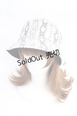 画像1: 【SALE】Jamieエーエヌケー / パイソン柄バケットハット  白 Y-25-10-03-040-LO-AC-SZ-ZT-K016