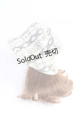 画像2: 【SALE】Jamieエーエヌケー / パイソン柄バケットハット  白 Y-25-10-03-040-LO-AC-SZ-ZT-K016