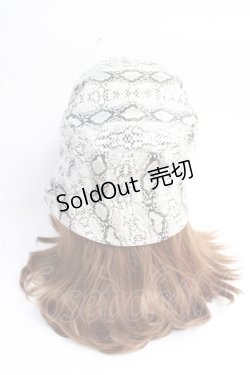 画像3: 【SALE】Jamieエーエヌケー / パイソン柄バケットハット  白 Y-25-10-03-040-LO-AC-SZ-ZT-K016