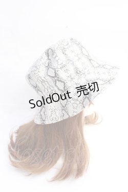 画像4: 【SALE】Jamieエーエヌケー / パイソン柄バケットハット  白 Y-25-10-03-040-LO-AC-SZ-ZT-K016