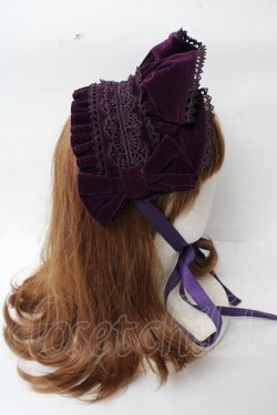 画像3: axes femme kawaii / ベルベットドールハーフボンネット  パープル Y-25-10-03-043-AX-AC-SZ-ZY