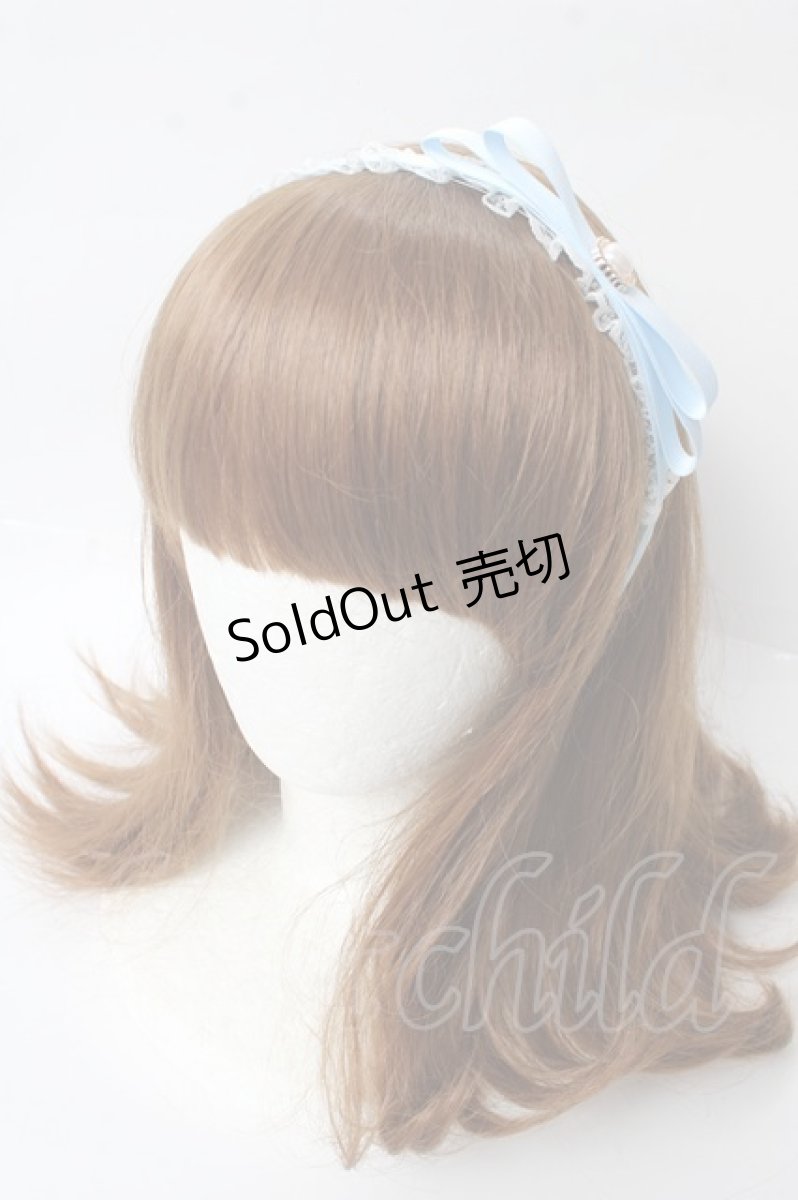 画像1: 【SALE】Rojita / パール付きリボンカチューシャ  サックス Y-25-10-03-048-LO-AC-SZ-ZT422-F001 (1)