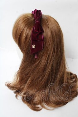画像2: axes femme / ベロアリボンカチューシャ  ワイン Y-25-10-03-049-AX-ZA-SZ-ZY