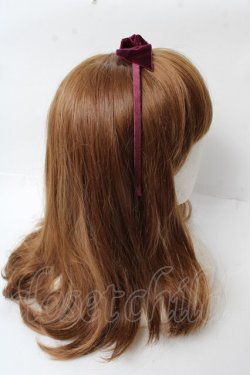 画像3: axes femme / ベロアリボンカチューシャ  ワイン Y-25-10-03-049-AX-ZA-SZ-ZY