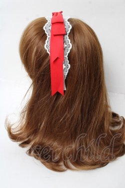 画像2: axes femme kawaii / レースリボンカチューシャ  赤 Y-25-10-03-051-AX-AC-SZ-ZY