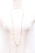 axes femme / パールロングネックレス  ゴールド Y-25-10-03-006-AX-AC-SZ-ZY