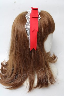 画像3: axes femme kawaii / レースリボンカチューシャ  赤 Y-25-10-03-051-AX-AC-SZ-ZY