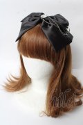 GOTH / ビジュー付きリボンカチューシャ  黒 Y-25-10-03-052-GO-AC-SZ-ZY