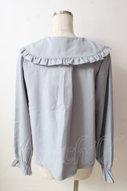 画像2: axes femme POETIQUE / ハート釦丸襟ブラウス  サックス Y-25-10-03-056-AX-BL-SZ-ZY