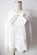 axes femme kawaii / ブルーミングレースブラウス  白 Y-25-10-03-058-AX-BL-SZ-ZY