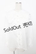 axes femme kawaii / クロスチュールブラウス M 白 Y-25-10-03-059-AX-BL-SZ-ZI
