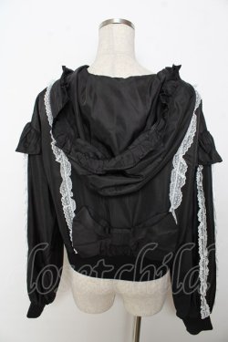 画像2: axes femme POETIQUE / リボンフリルブルゾン  黒 Y-25-10-03-061-AX-JA-SZ-ZY