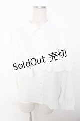 axes femme / ケープ風フリルブラウス  白 Y-25-10-03-063-AX-BL-SZ-ZI