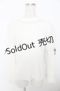 axes femme POETIQUE / 袖チュールデザインニット  生成り Y-25-10-03-065-AX-TO-SZ-ZY